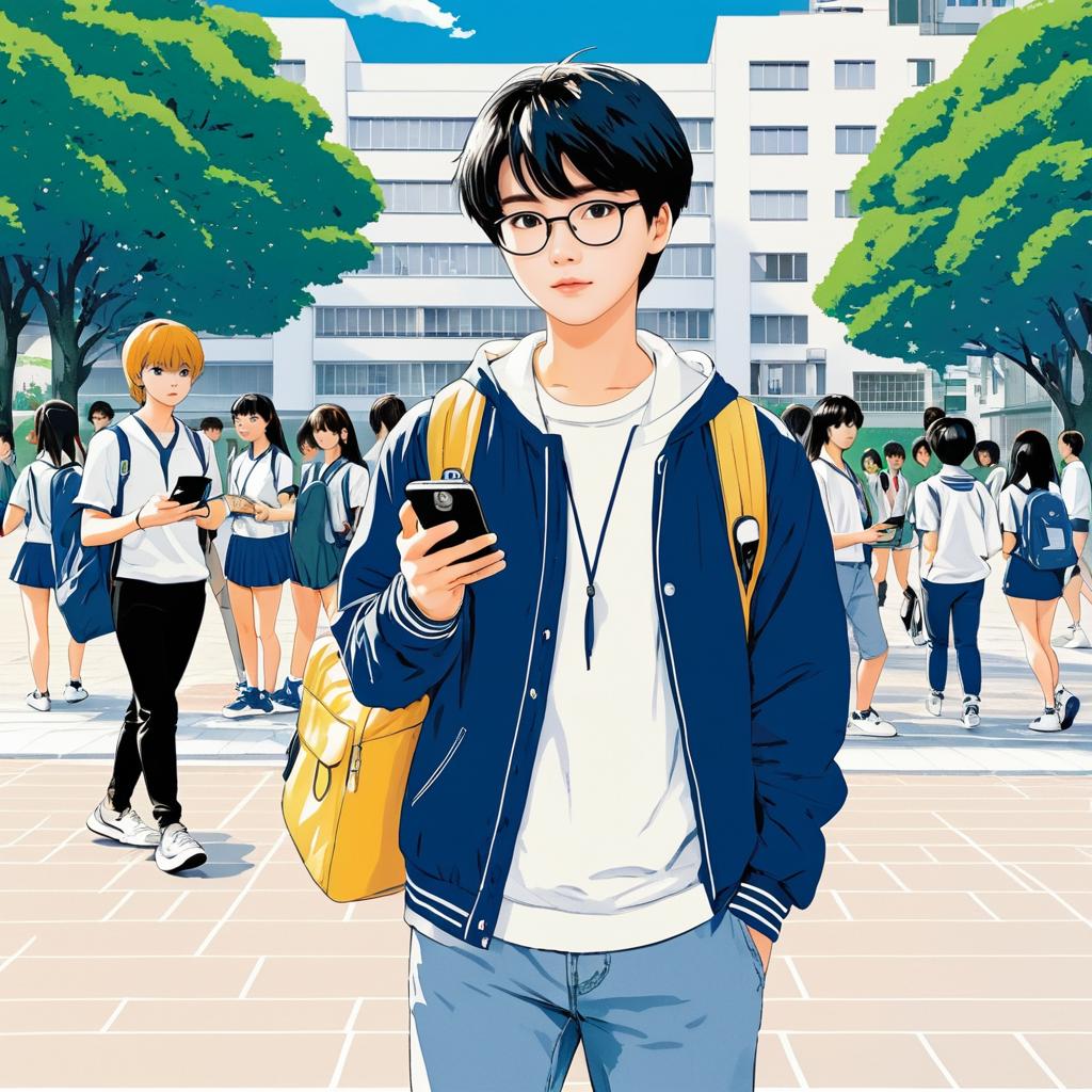 High School Life in Manga Style