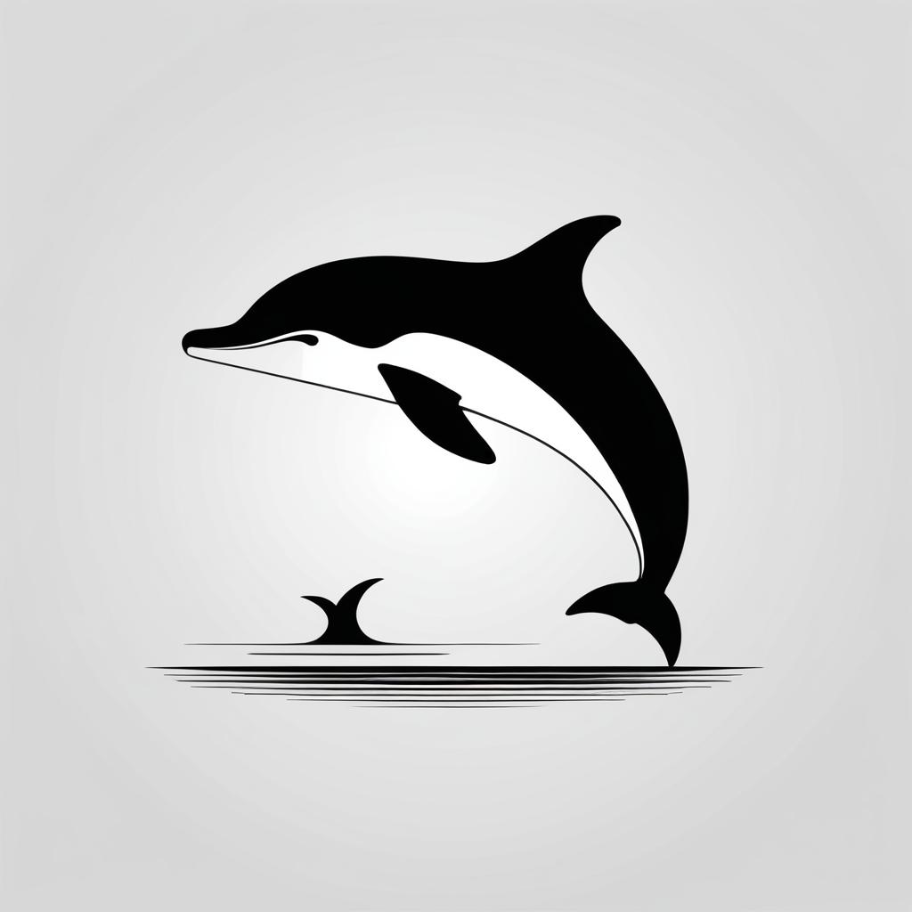 Minimalist Black and White Whale Logo Design