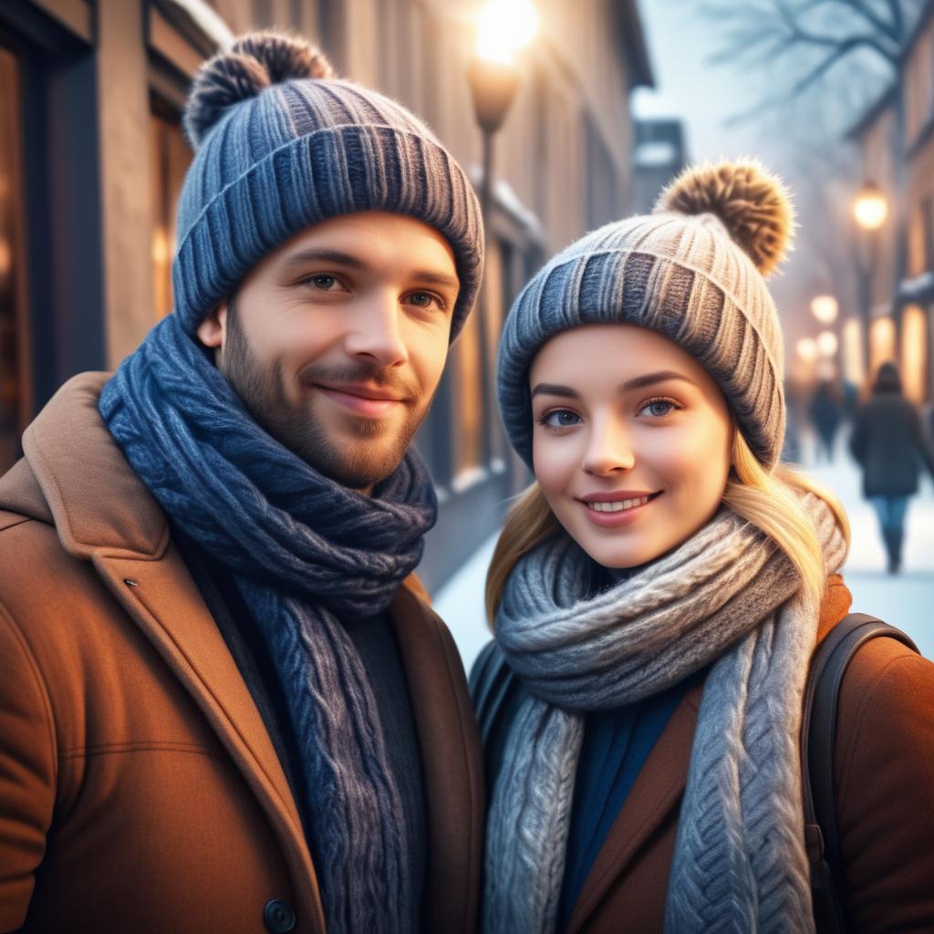 Cinematic Winter Portrait: Love and Style