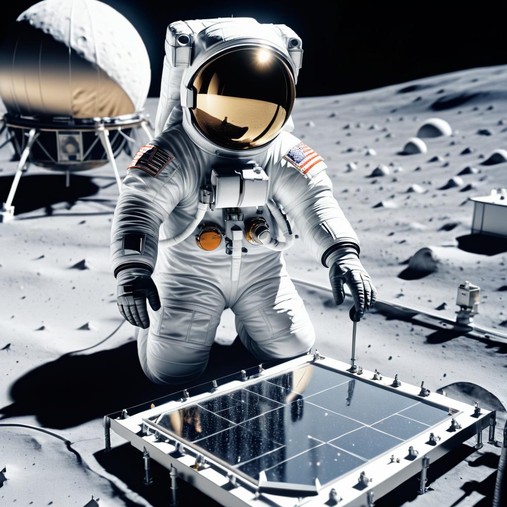 Photorealistic Astronaut Experiments on Moon