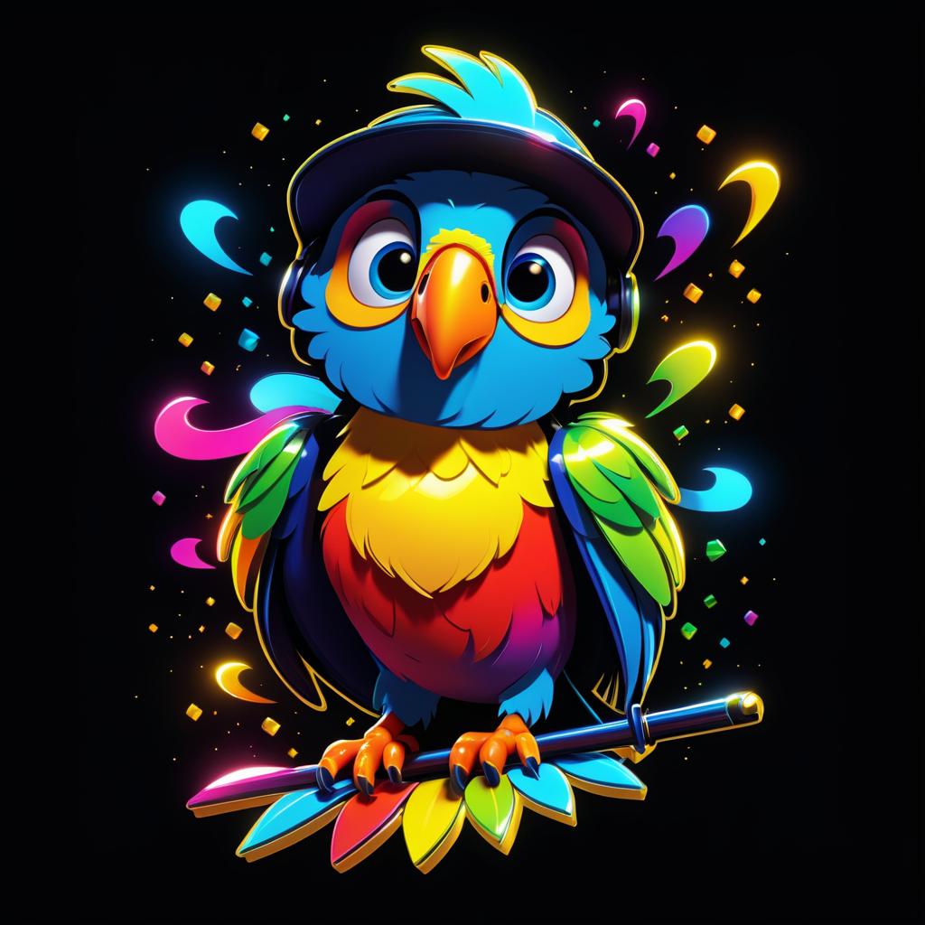 Cheerful Disney-Style Parrot Character Design