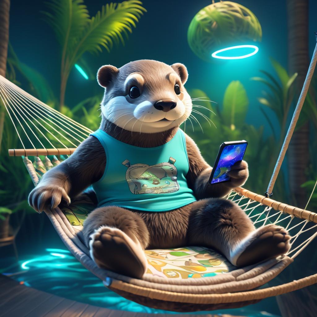 Chill Otter Gaming in Virtual Reality