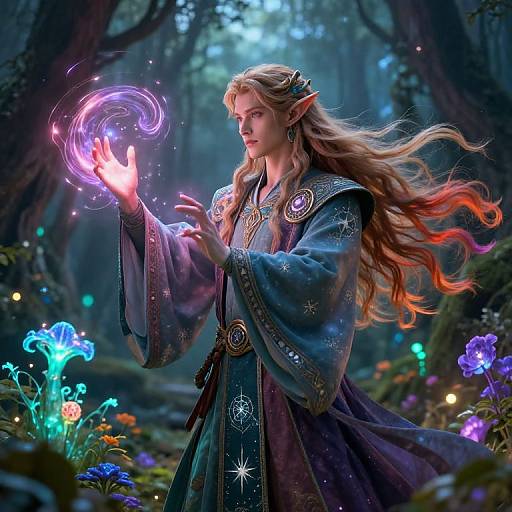 Eladrin Elf Mage in Shimmering Glade