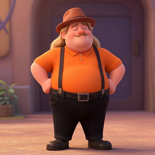 Plus-Size Blonde Male Character Outdoors