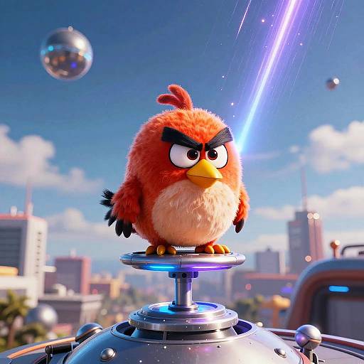 Futuristic Angry Bird on Antenna