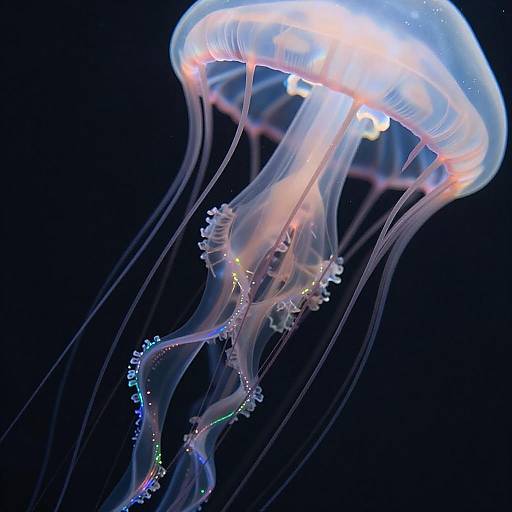 Ethereal Jellyfish with Colorful Kelp Hair