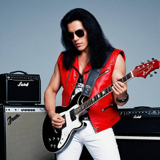 Male Rock Musician Playing Electric Guitar