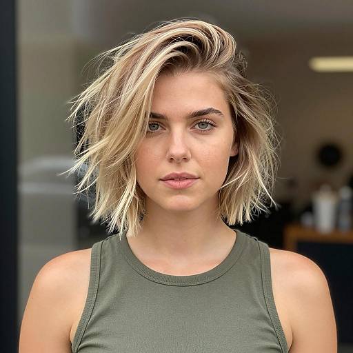 Young Woman with Ombre Caesar Cut