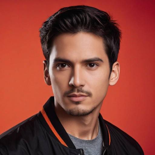 Stylish Male Portrait on Dual Backgrounds