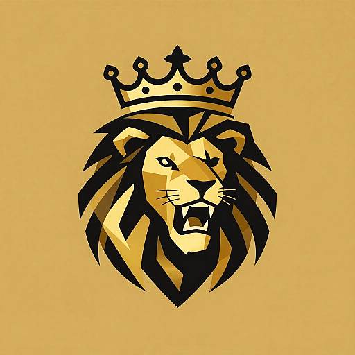 Fierce Crowned Lion Logo Design