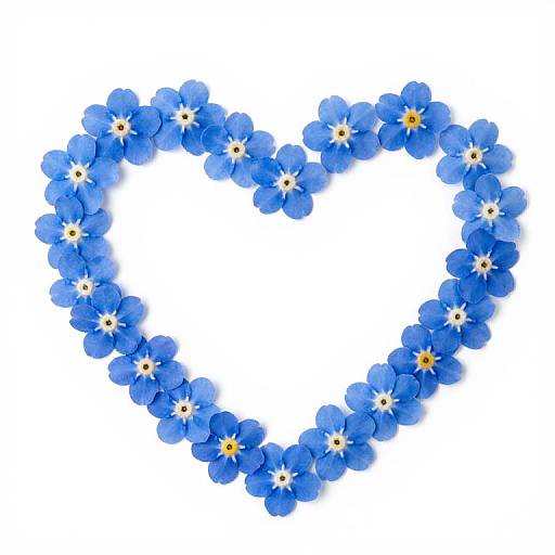 Heart-Shaped Blue Forget-Me-Not Flowers
