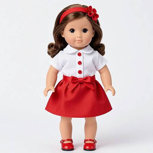 Stylish Red and White Doll Outfit