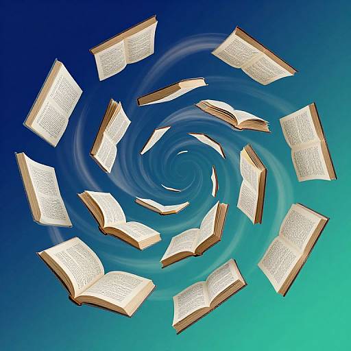 Mesmerizing Vortex of Spiraling Books