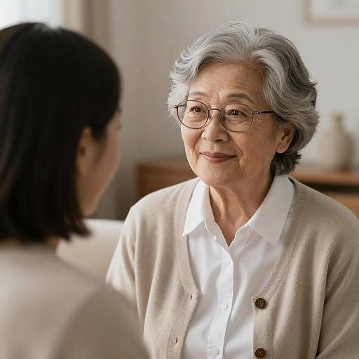 Softly Lit Conversation Between Generations