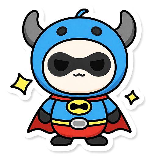 Cute Shuppet Superhero Sticker Art