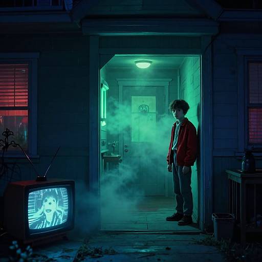 Haunted 1980s Suburban Stranger Scene