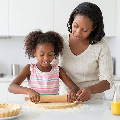 Mother and Daughter Baking Together