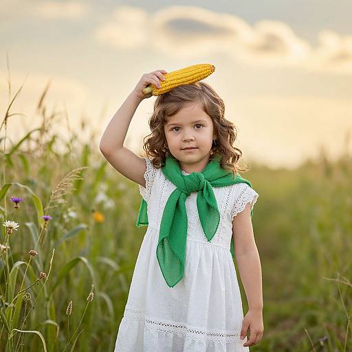 Innocent Girl in Sunny Field