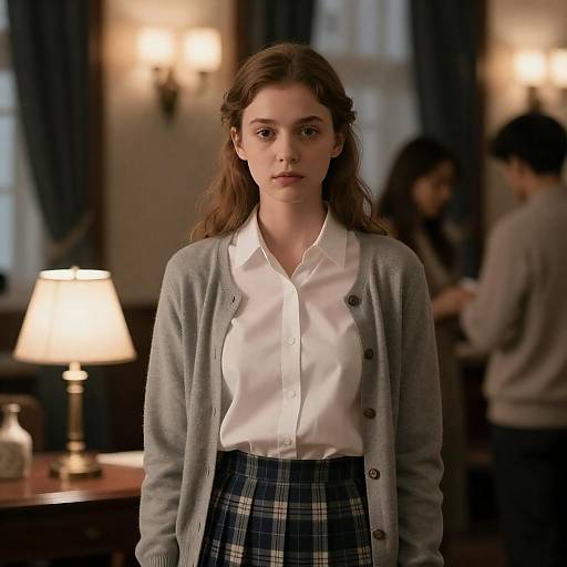 Warm Indoor Portrait of Young Woman