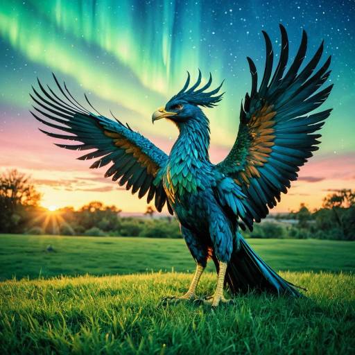 Magical Blue Phoenix at Sunset