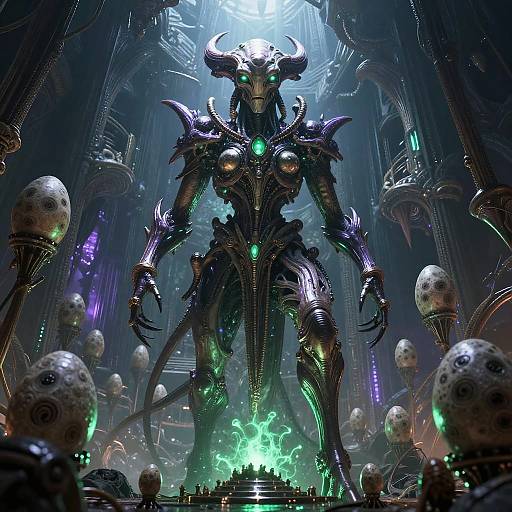 Xenomorph Queen in Alien Hive Chamber