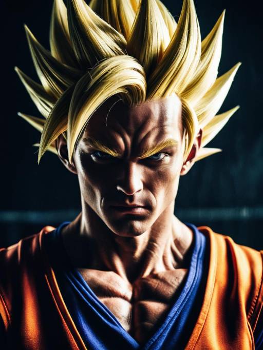 Photorealistic Super Saiyan Man Headshot