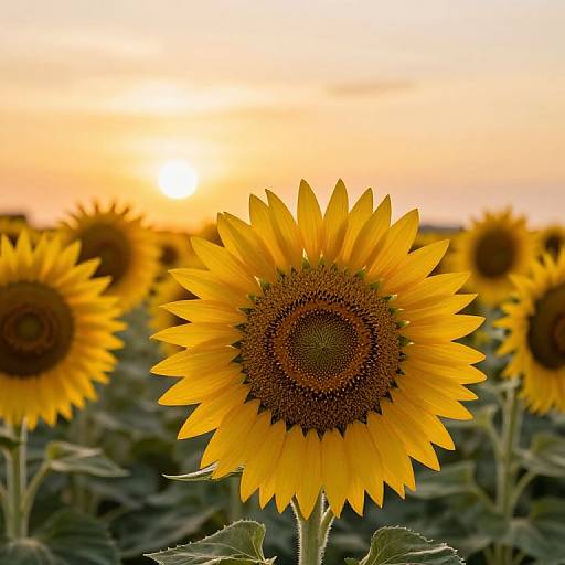 Radiant Sunflowers at Sunset