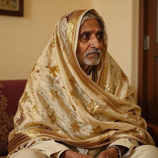 Traditional Punjabi Shawl Close-Up