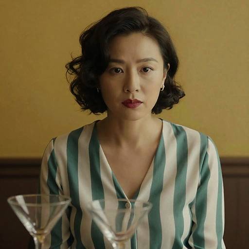 Sophisticated Woman with Martini Glasses