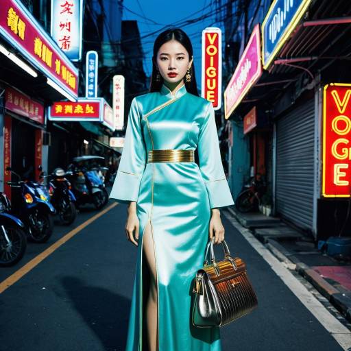 Vibrant Vietnamese Model in Modern Ao Dai