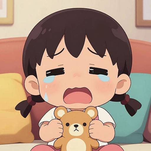 Adorable Crying Chibi Child Artwork