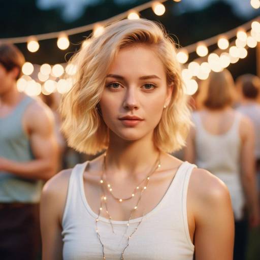 Blonde Woman at Vintage Evening Party