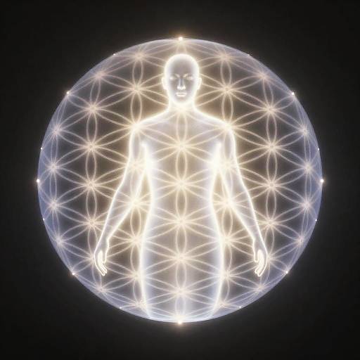 Glowing Flower of Life Globe Around Human