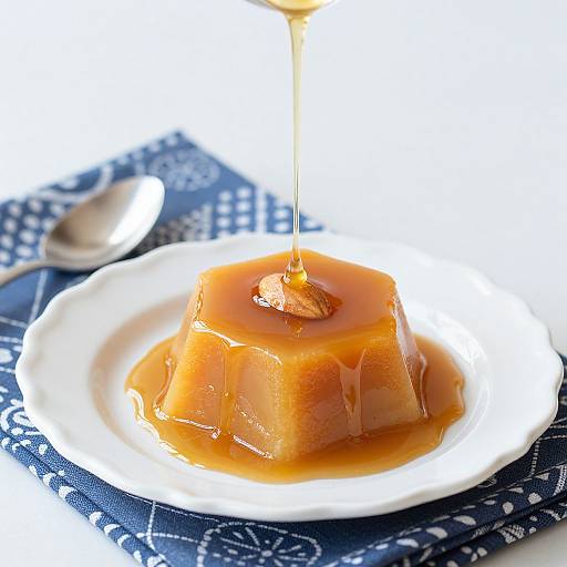 Golden Toffee Sauce on Almond Pudding