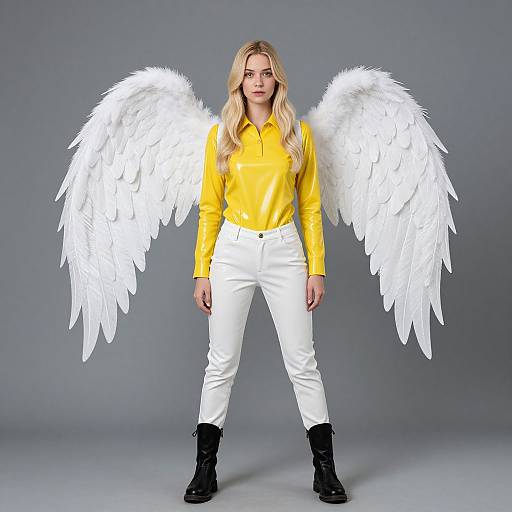 Realistic Latex Angel Costume Photo