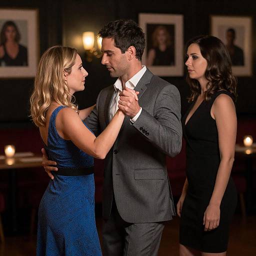 Intimate Dimly Lit Trio Dance Scene