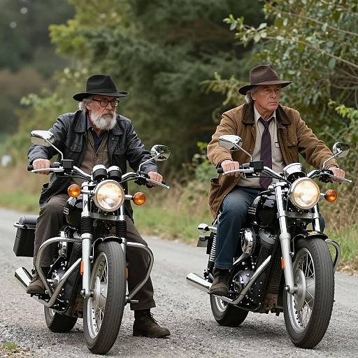 Vintage Motorcycle Adventure with Two Friends