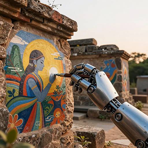 AI Painting Ancient Stone Murals