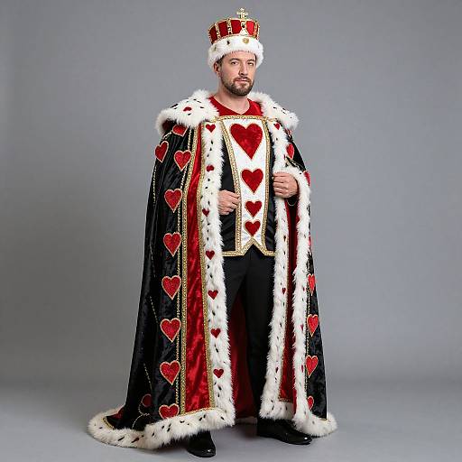 Regal King of Hearts Costume Portrait