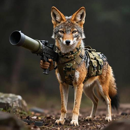 Golden Jackal Armed in Camouflage Gear