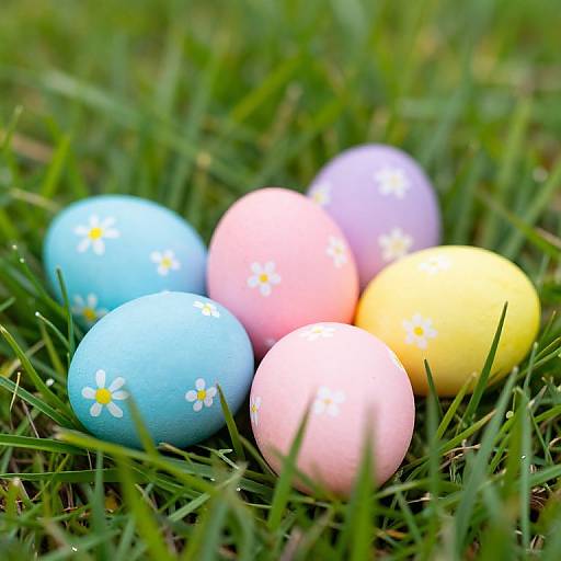 Vibrant Easter Eggs in Spring Grass