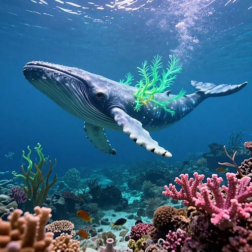 Surreal Underwater Whale Skeleton Realm