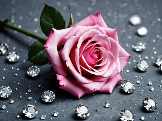 Elegant Diamond Rose Wallpaper Design