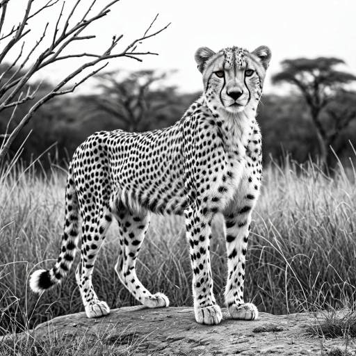 Proud Cheetah in African Grassland