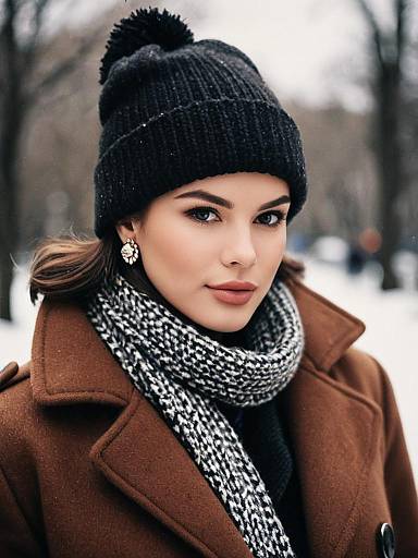 Woman in Winter Coat and Beanie