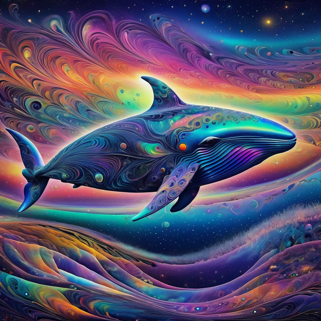 Psychedelic Cosmic Whale Surrealism