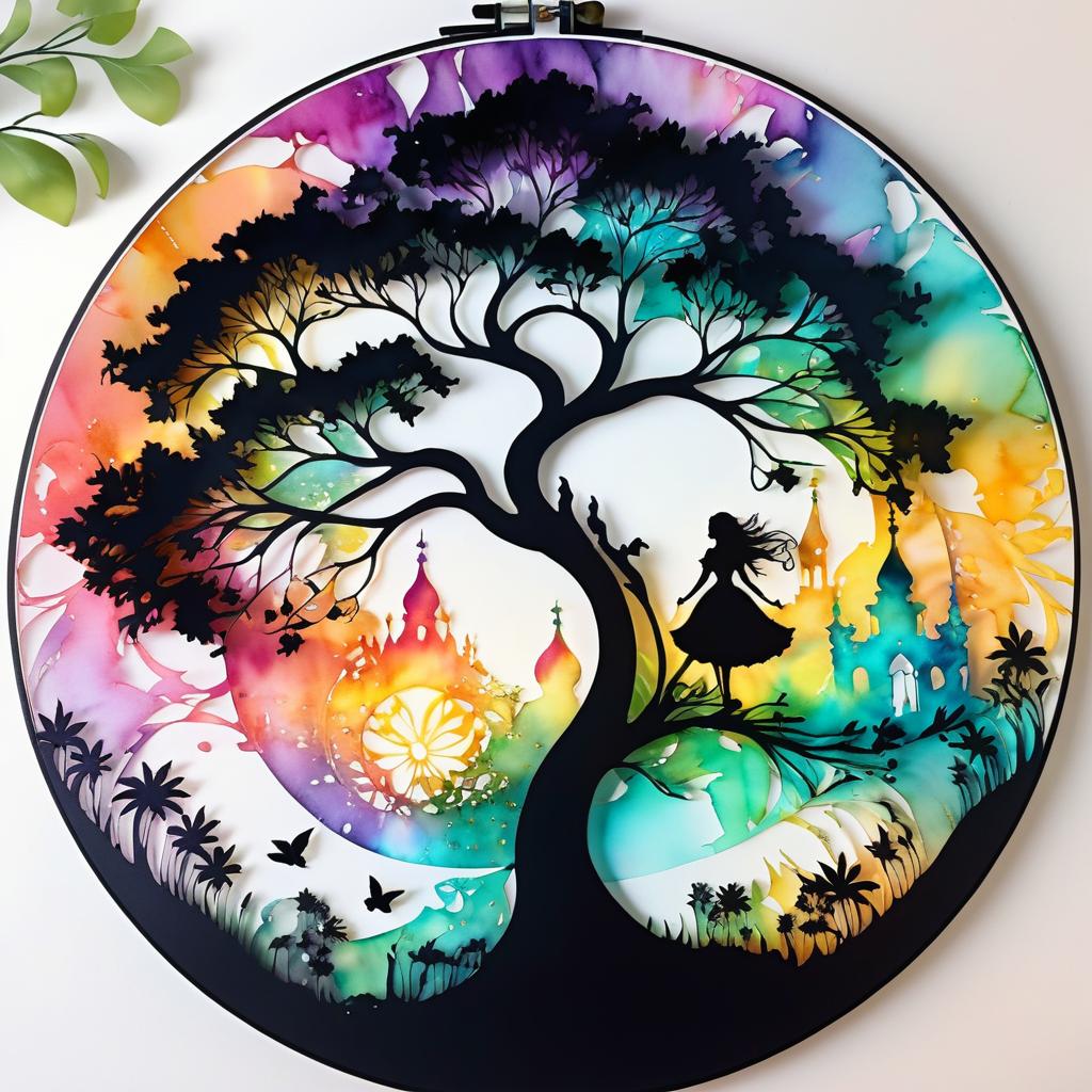 Divine Silhouette Art in Alcohol Ink