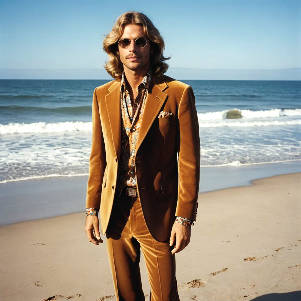 Vintage 70s Surfer Dude Fashion Scene