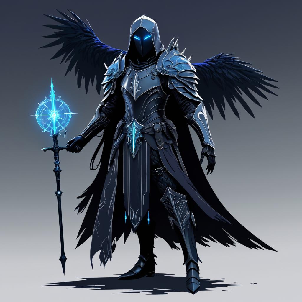 Spectral Knight with Raven Companion Design