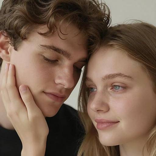 Close-up of Young Couple Tender Moment